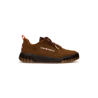 Zapatillas Court de ante marrón para mujer