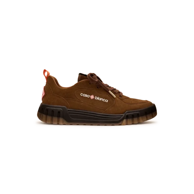 Zapatillas Court de ante marrón para mujer