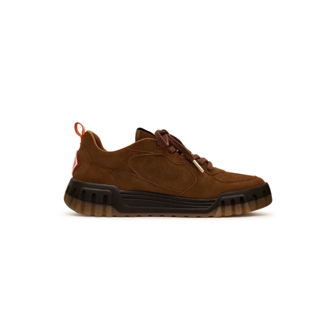 Zapatillas Court de ante marrón para mujer