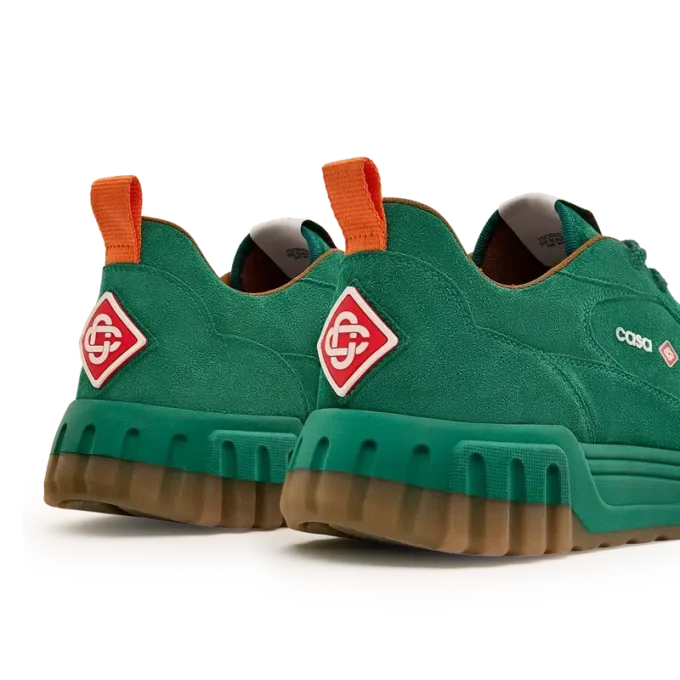 Zapatilla Court de ante verde para mujer