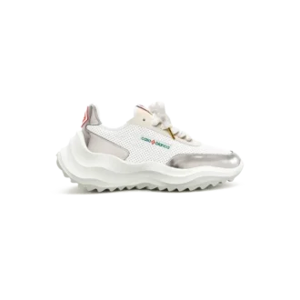 Zapatillas Atlantis blancas y cromadas para mujer