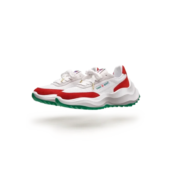 Zapatillas Atlantis blancas y rojas para hombre