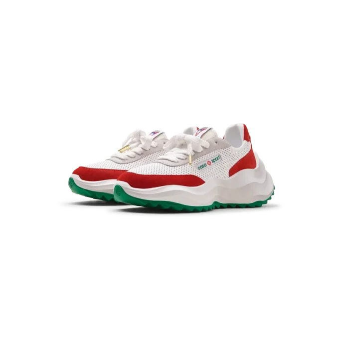 Zapatillas Atlantis blancas y rojas para hombre