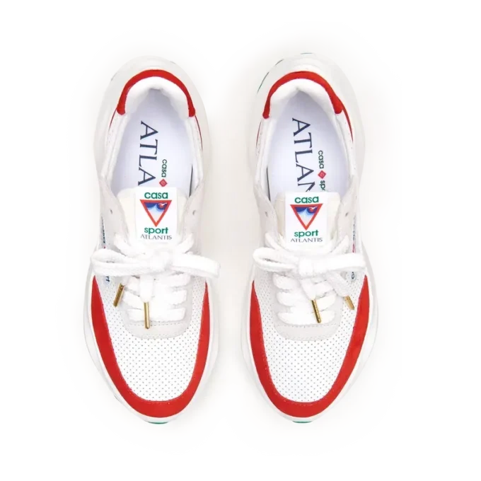 Zapatillas Atlantis blancas y rojas para hombre