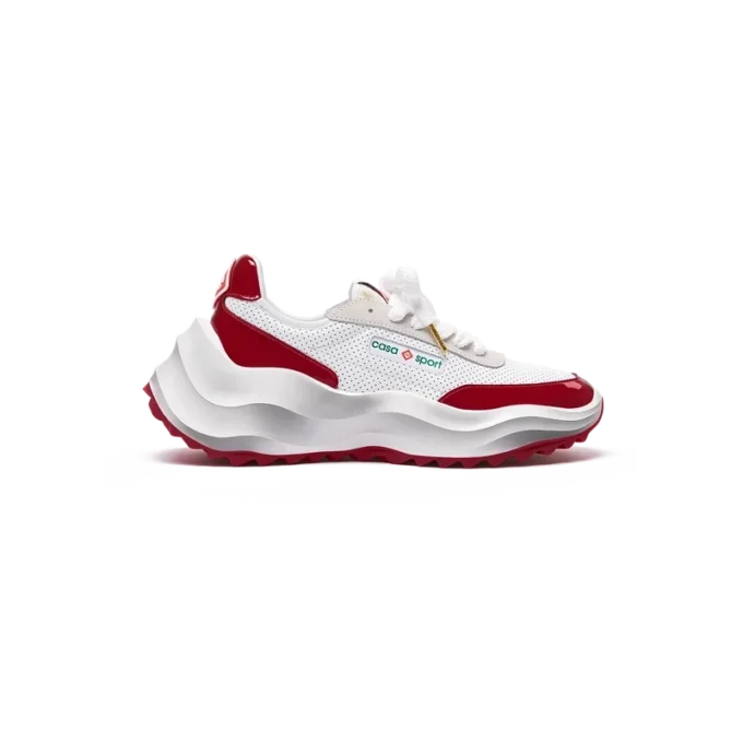 Zapatillas Atlantis para mujer en blanco y rojo intenso