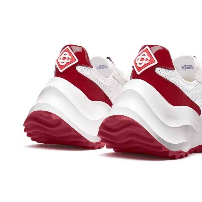 Zapatillas Atlantis para mujer en blanco y rojo intenso