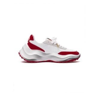 Zapatillas Atlantis para mujer en blanco y rojo intenso