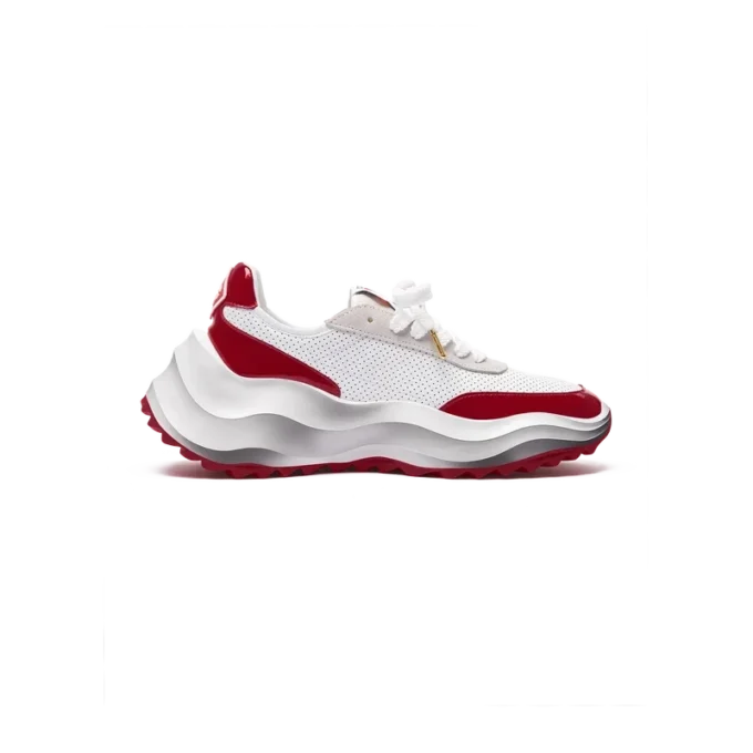 Zapatillas Atlantis para mujer en blanco y rojo intenso