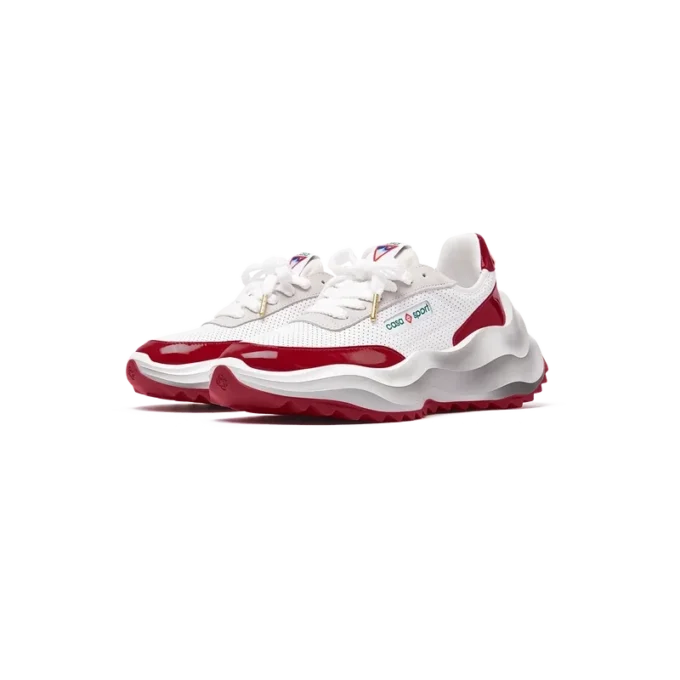 Zapatillas Atlantis para mujer en blanco y rojo intenso