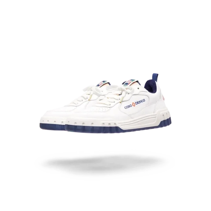 Zapatillas Court para hombre en blanco y azul marino