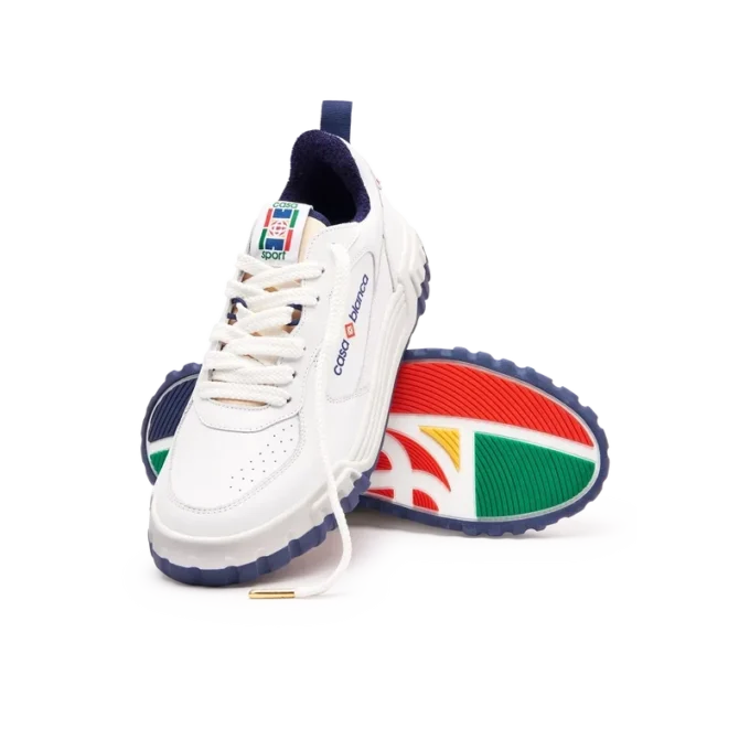 Zapatillas Court para hombre en blanco y azul marino