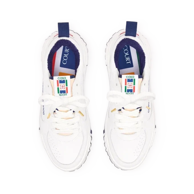 Zapatillas Court para hombre en blanco y azul marino