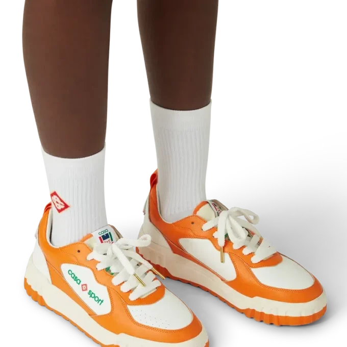 Zapatillas Court para hombre en naranja y blanco