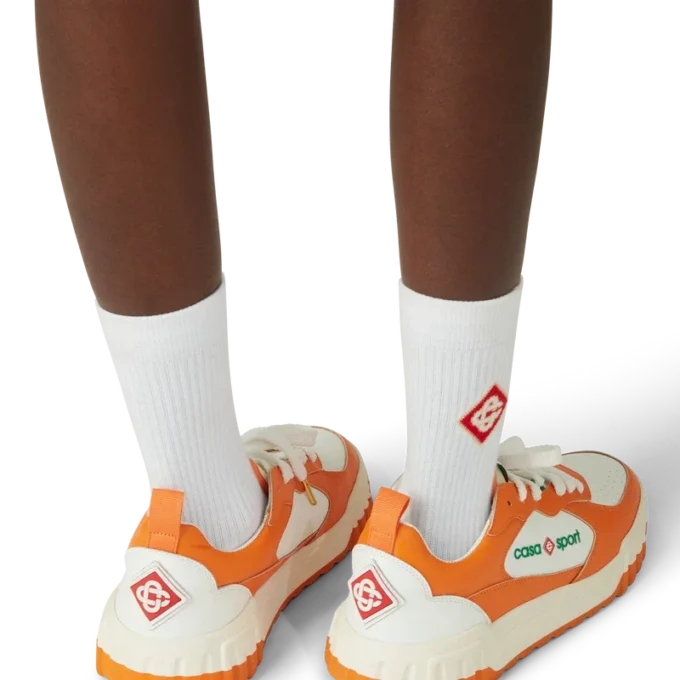 Zapatillas Court para hombre en naranja y blanco