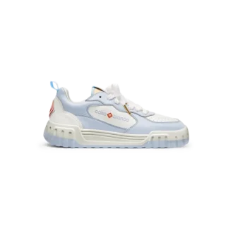 Zapatillas Court para mujer en blanco y azul claro