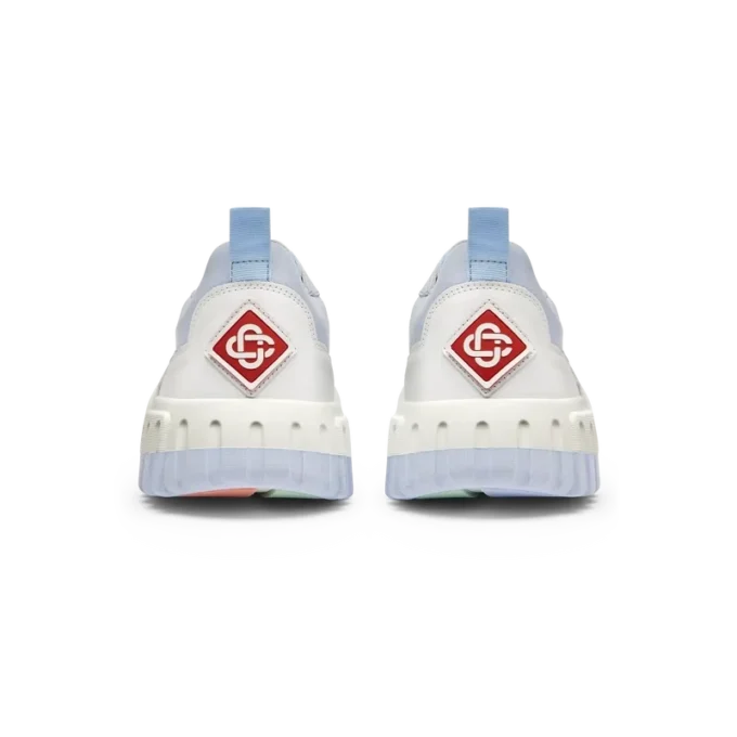 Zapatilla Court para hombre en blanco y azul claro