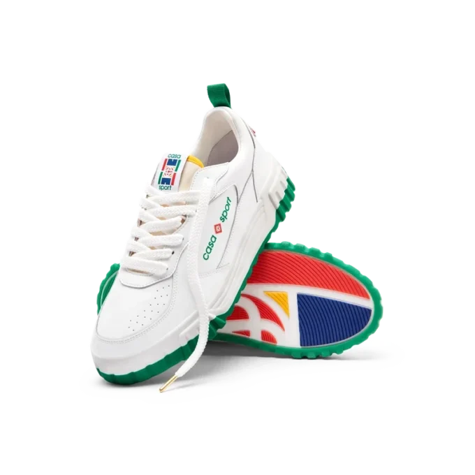 Zapatillas Court para mujer en blanco y verde