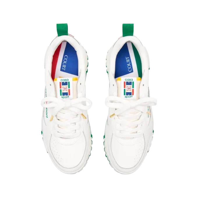 Zapatillas Court para mujer en blanco y verde