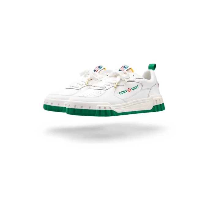 Zapatillas Court para mujer en blanco y verde