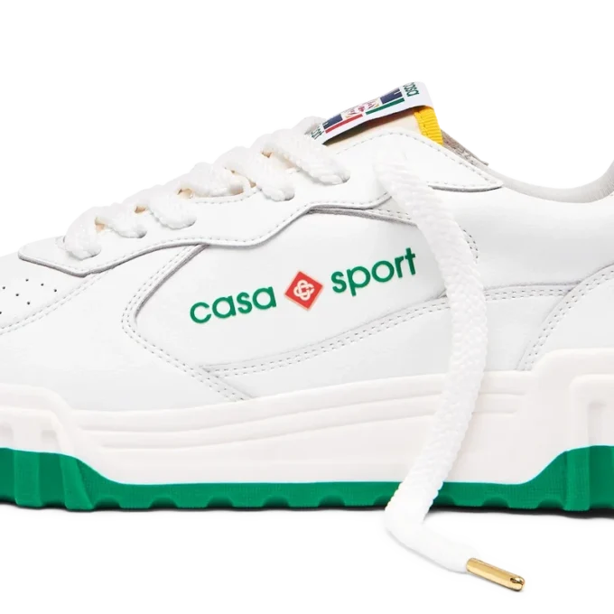 Zapatillas Court para mujer en blanco y verde