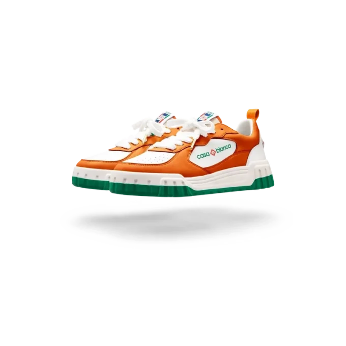 Zapatillas Court para mujer en naranja y blanco