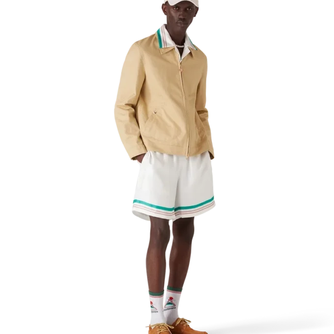 Chaqueta de jacquard con monograma de algodón