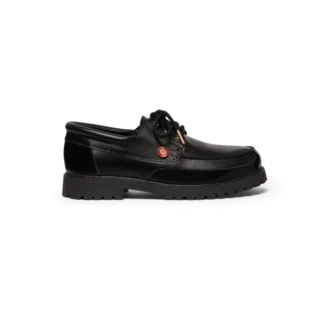 Zapatos náuticos de cuero negro para hombre